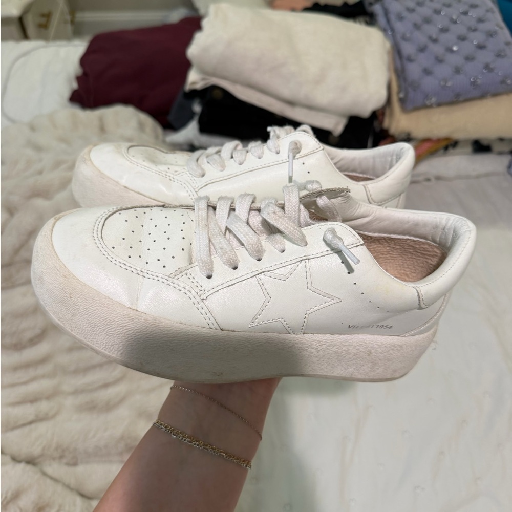 Women's White Platform Sneakers